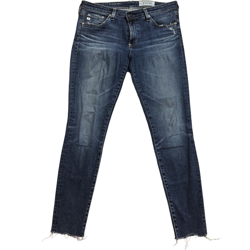 AG Adriano Goldschmied The Legging Ankle‎ Jeans Dark Wash Raw Hem 29R Skinny